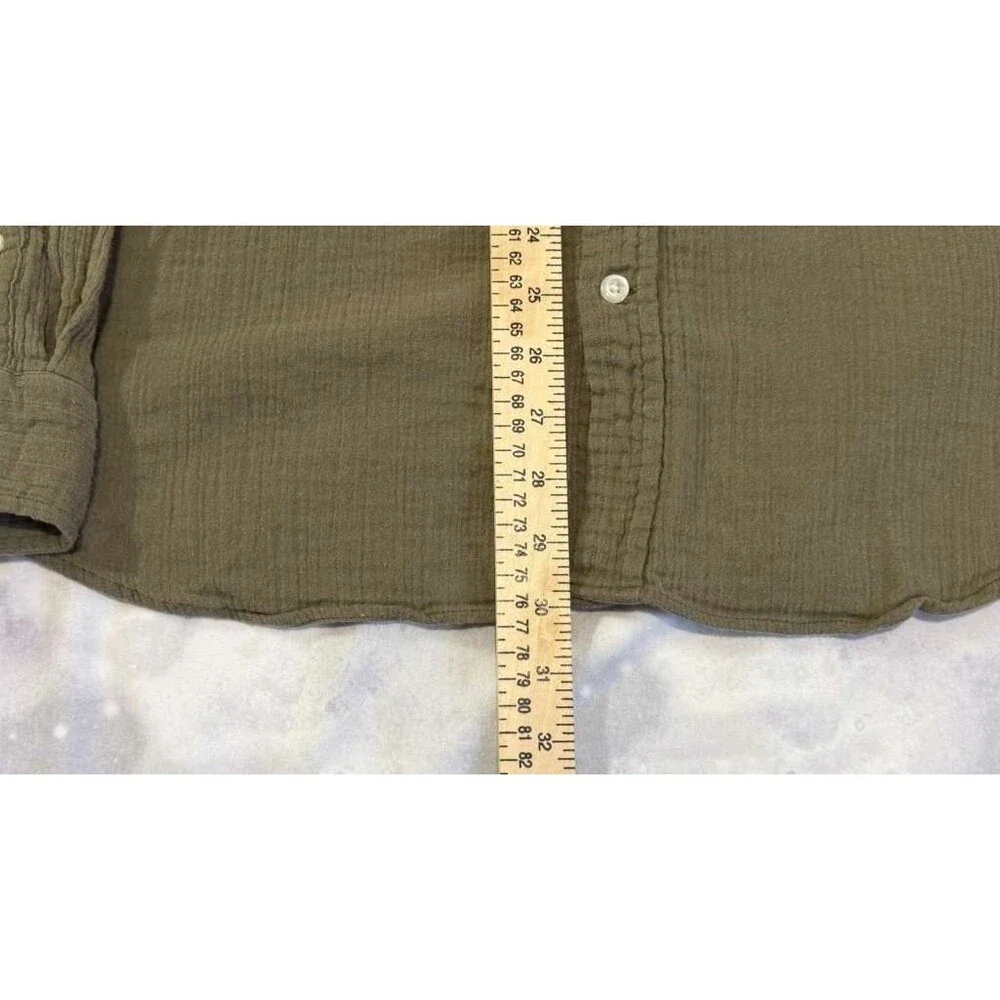 Banana Republic Mens XL Olive Green Untucked Slim Fit Button Down Shirt